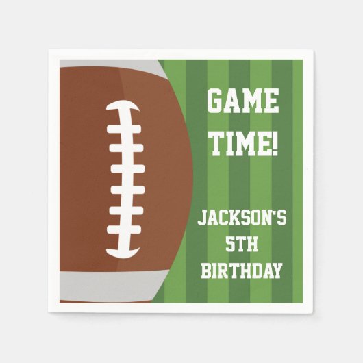 フットボールをテーマにしたナプキン | 紙パーティー商品 スタンダードカクテルナプキン (正面)