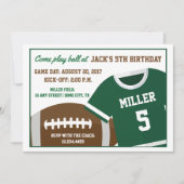 フットボールをテーマにした誕生日招待状 招待状 (正面)