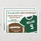 フットボールをテーマにした誕生日招待状 招待状 (正面/裏面)