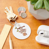 フットボールを持っているサル キーホルダー