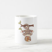 フットボールを持っているサル コーヒーマグカップ (中央)