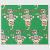 フットボールを持っているサル ラッピングペーパー (フラット)