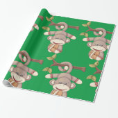 フットボールを持っているサル ラッピングペーパー (アンロールド)