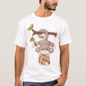 フットボールを持っているサル Tシャツ (正面)