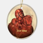 フットボールを観戦する セラミックオーナメント (左)