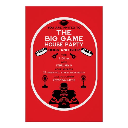 フットボールアンドホットドッグハウスパーティー ポスター (正面)