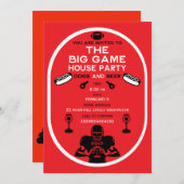 フットボールアンドホットドッグハウスパーティー 招待状 (正面/裏面)
