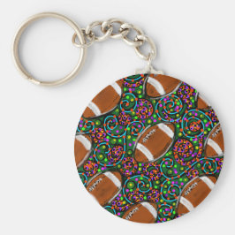 フットボールアートグリーン キーホルダー