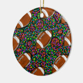 フットボールアートグリーン セラミックオーナメント (左)