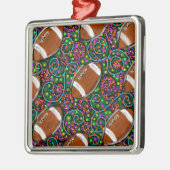 フットボールアートグリーン メタルオーナメント (左)