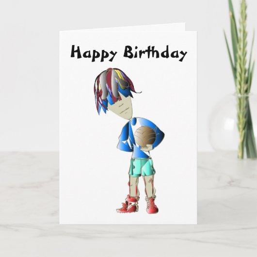 フットボールアート誕生日グリーティングカード カード (正面)