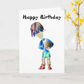 フットボールアート誕生日グリーティングカード カード (黄色い花)