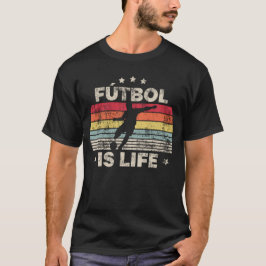 フットボールイズライフサッカおもしろいーフットボール愛好家ヴィンテージ Tシャツ