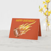 フットボールオンファイアカスタマイズ誕生日カード カード (黄色い花)