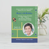 フットボールオールスターズボーイズスポーツ写真誕生日 招待状 (スタンド正面)