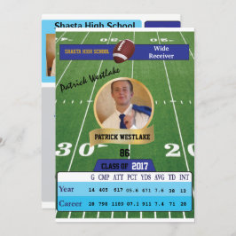 フットボールカード(統計グラード招待状付き) -青 招待状