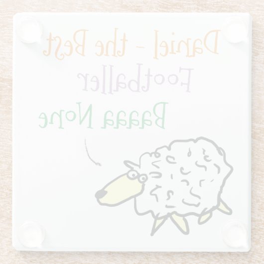 フットボールガラスコースターのための羊のデザイン ガラスコースター (裏面)