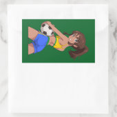 フットボールガールブラジル2 長方形シール (バッグ)