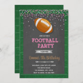 フットボールガール プールパーティー 誕生日招待状 招待状 (正面/裏面)