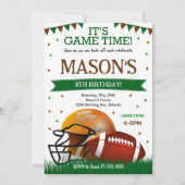 フットボールキックオフ誕生日招待状 招待状 (正面)