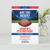 フットボールキッズの誕生日パーティーチケット招待状 招待状 (スタンド正面)