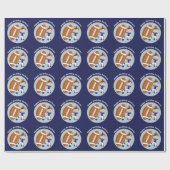 フットボールキッパーソナライズされたドボーイブルーハッピーバースデー ラッピングペーパー (フラット)