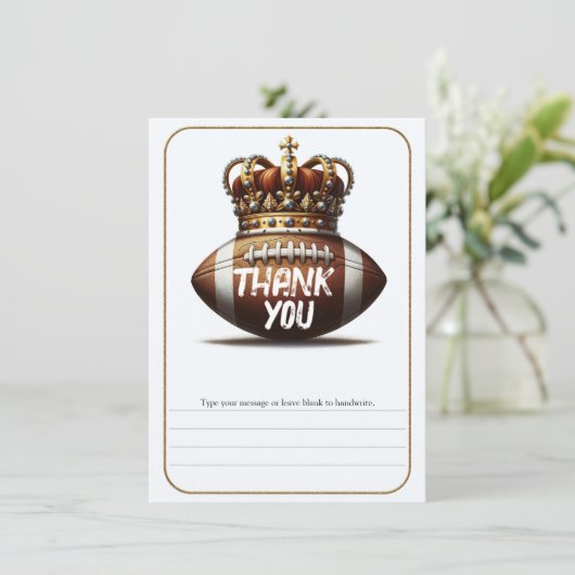 フットボールキング金ゴールドクラウン誕生日サンキュー 招待状 (スタンド正面)