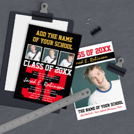 フットボールクォーターバックジャージ番号卒業 招待状