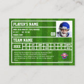 フットボールクォーターバックトレーディングカード土産 コーリングカード (裏面)