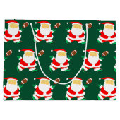 フットボールクリスマスホリデー ラージペーパーバッグ (裏面)