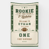フットボールグリーンルーキー1歳の誕生日パーティー 横断幕 (縦)