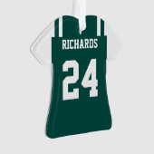フットボールグリーン&ホワイトジャージーオーナメント オーナメント (正面)
