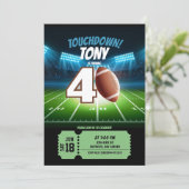 フットボールゲームタイム男性大人バースデー招待状 招待状 (スタンド正面)