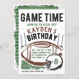 フットボールゲームタイム誕生日招待状 招待状
