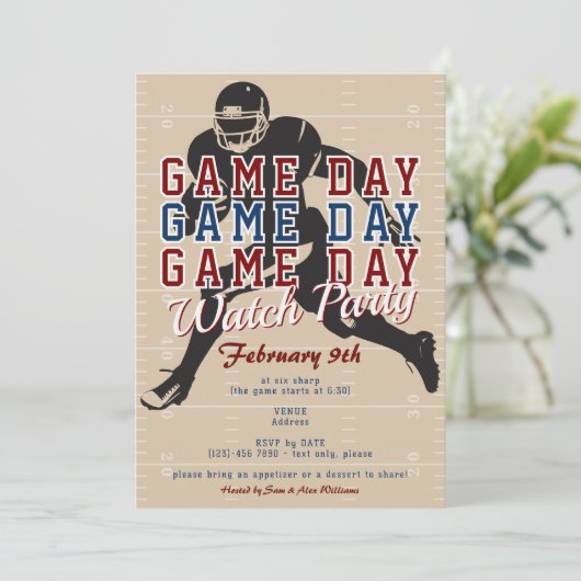 フットボールゲームデーのスポーツビッグウォッチパーティー 招待状 (スタンド正面)