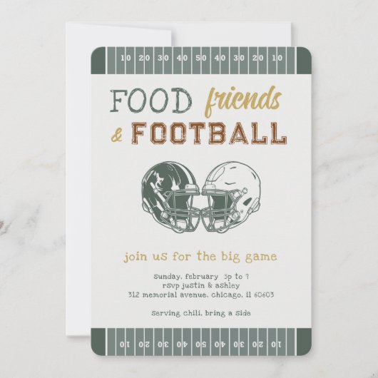 フットボールゲームナイトハウスウォッチパーティー 招待状 (正面)