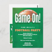 フットボールゲームパーティの招待状 ポストカード (正面/裏面)