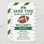 フットボールゲーム誕生日招待状ホワイト 招待状 (正面/裏面)