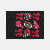 フットボールコケットボウ応援モマレッド フリースブランケット (正面(横))