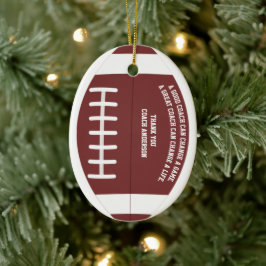 フットボールコーチのオーナメント クリスマスの感謝のチーム セラミックオーナメント