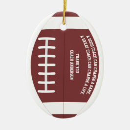 フットボールコーチのオーナメント クリスマスの感謝のチーム セラミックオーナメント