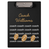 フットボールコーチクリップボパーソナライズされたード クリップボード (正面)