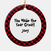 フットボールコーチノベーション名前をカスタムするギフトアイディア セラミックオーナメント (裏面)