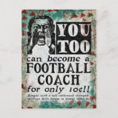フットボールコーチハガキおもしろい-ヴィンテージレトロ ポストカード (正面)