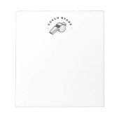 フットボールコーチレフェリー口笛 ノートパッド (正面)