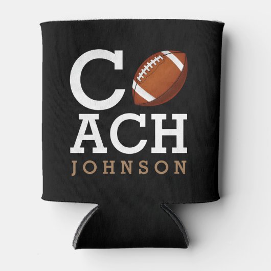 フットボールコーチ名前をカスタムする 缶クーラー (正面)