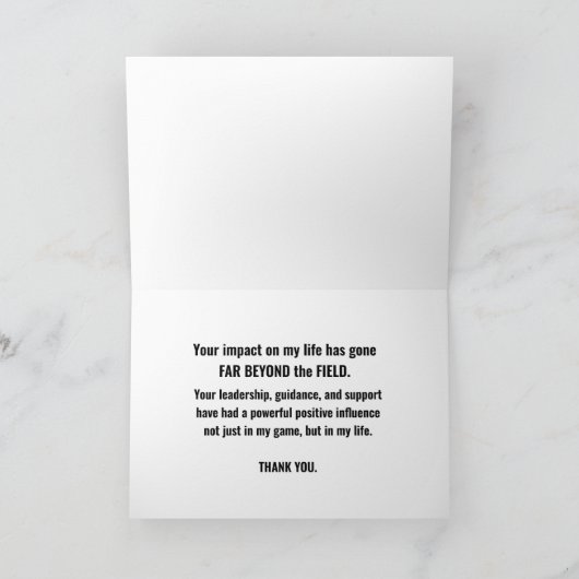 フットボールコーチ、ありがとう。あなたは私をより良くしてくれた。 カード (内部)