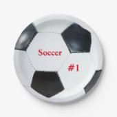 フットボールサッカーボールスポーツをテーマにしたパーティー ペーパープレート (正面)