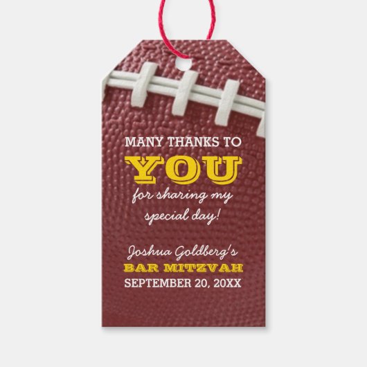 フットボールサンキューユーメッセージカード ギフトタグ (正面)