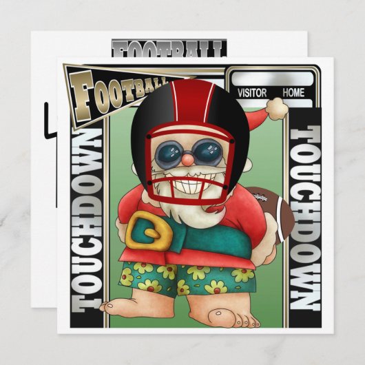 フットボールサンタの招待状 招待状 (正面/裏面)